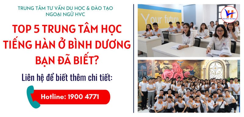 Top 3 trung tâm học tiếng hàn tại Bình Dương