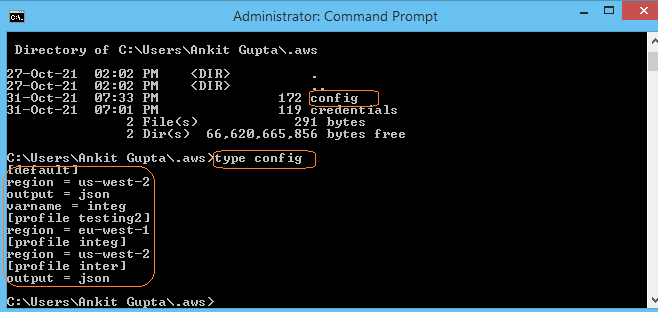 profile aws credentials